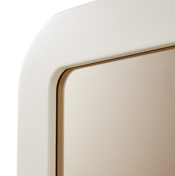 AICO Furniture Wall Mirror in Silken Matte Cream - Bargain Furniture (Detroit, MI)