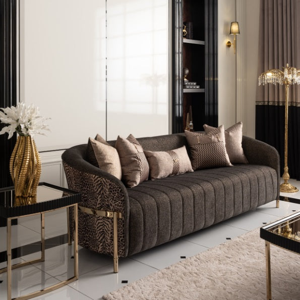 AICO Furniture Lisbon Sofa in Onyx Gold - Bargain Furniture (Detroit, MI)