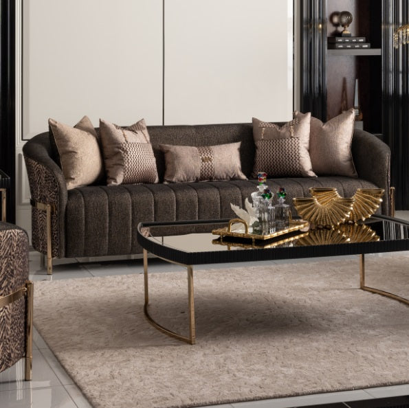 AICO Furniture Lisbon Sofa in Onyx Gold - Bargain Furniture (Detroit, MI)