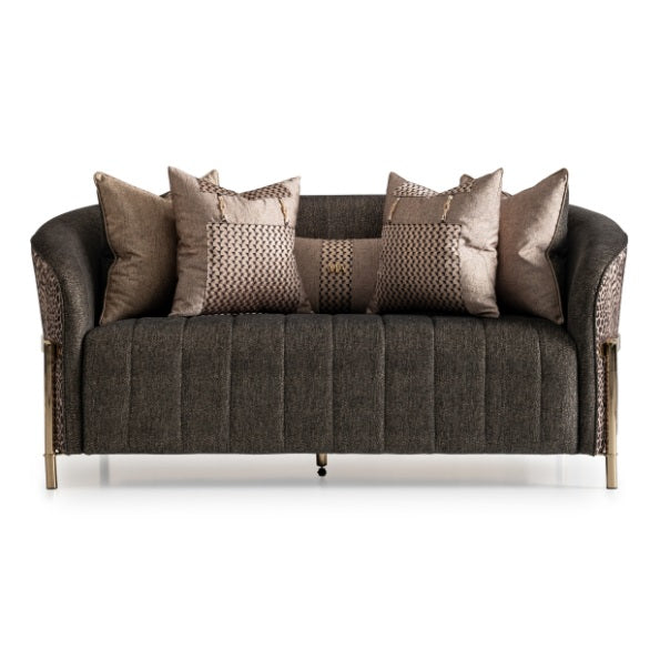 AICO Furniture Lisbon Loveseat in Onyx Gold - Bargain Furniture (Detroit, MI)