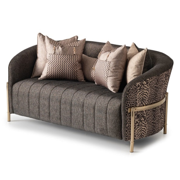 AICO Furniture Lisbon Loveseat in Onyx Gold - Bargain Furniture (Detroit, MI)