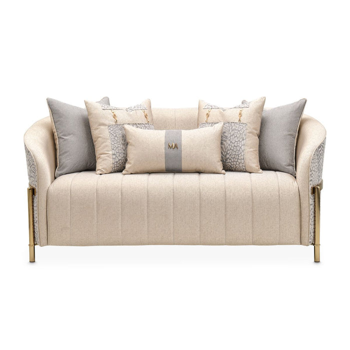 AICO Lisbon Loveseat in Opal Gold - Bargain Furniture (Detroit, MI)