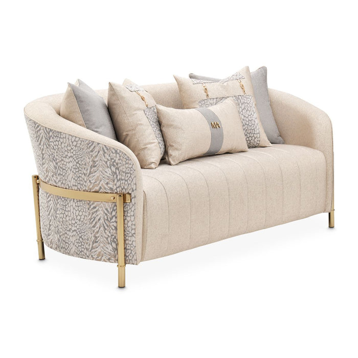 AICO Lisbon Loveseat in Opal Gold - Bargain Furniture (Detroit, MI)