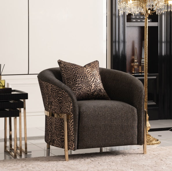 AICO Furniture Lisbon Chair in Onyx Gold - Bargain Furniture (Detroit, MI)