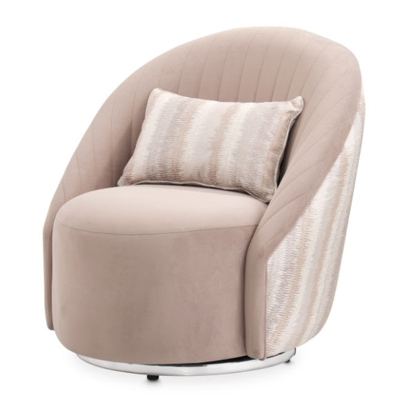 AICO Furniture Lucca Swivel Chair Silver in Silver - Bargain Furniture (Detroit, MI)
