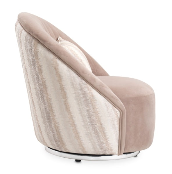 AICO Furniture Lucca Swivel Chair Silver in Silver - Bargain Furniture (Detroit, MI)