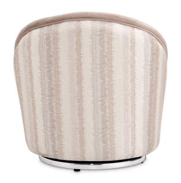 AICO Furniture Lucca Swivel Chair Silver in Silver - Bargain Furniture (Detroit, MI)