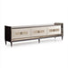 AICO Lousanne Media Cabinet in Glossy Mocha Sand - Bargain Furniture (Detroit, MI)