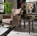 AICO Lousanne Side Table in Glossy Mocha Sand - Bargain Furniture (Detroit, MI)