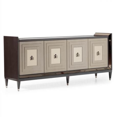 AICO Lousanne Console in Glossy Mocha Sand - Bargain Furniture (Detroit, MI)