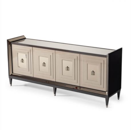 AICO Lousanne Console in Glossy Mocha Sand - Bargain Furniture (Detroit, MI)
