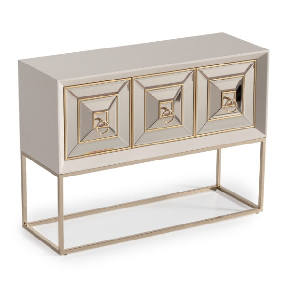 AICO Furniture Madison Small Console with Leg in Glistening Gold - Bargain Furniture (Detroit, MI)