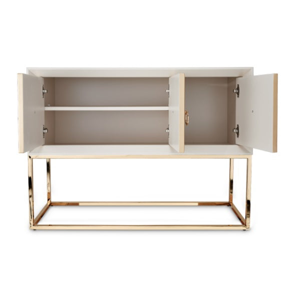 AICO Furniture Madison Small Console with Leg in Glistening Gold - Bargain Furniture (Detroit, MI)
