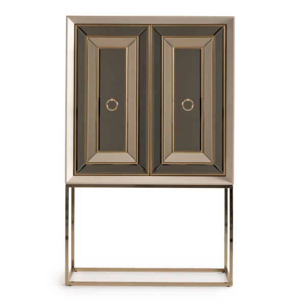AICO Furniture Madison 2pc Bar KD in Glistening Gold - Bargain Furniture (Detroit, MI)