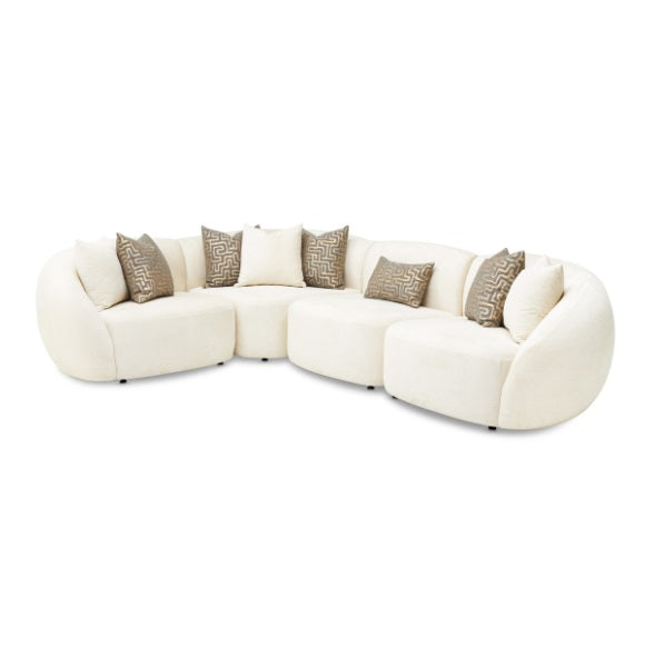 AICO Furniture Le Montreaux Corner Unit in Gardenia - Bargain Furniture (Detroit, MI)