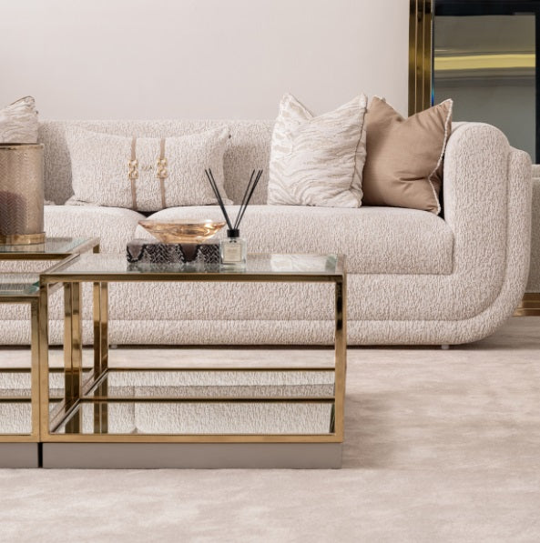 AICO Furniture Savannah Breeze 2pc Small Cocktail Table in Bright Gold - Bargain Furniture (Detroit, MI)