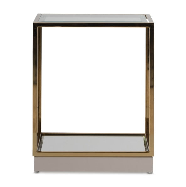 AICO Furniture Savannah Breeze End Table in Bright Gold - Bargain Furniture (Detroit, MI)