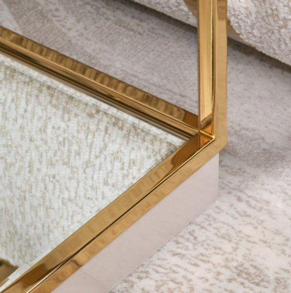 AICO Furniture Savannah Breeze End Table in Bright Gold - Bargain Furniture (Detroit, MI)