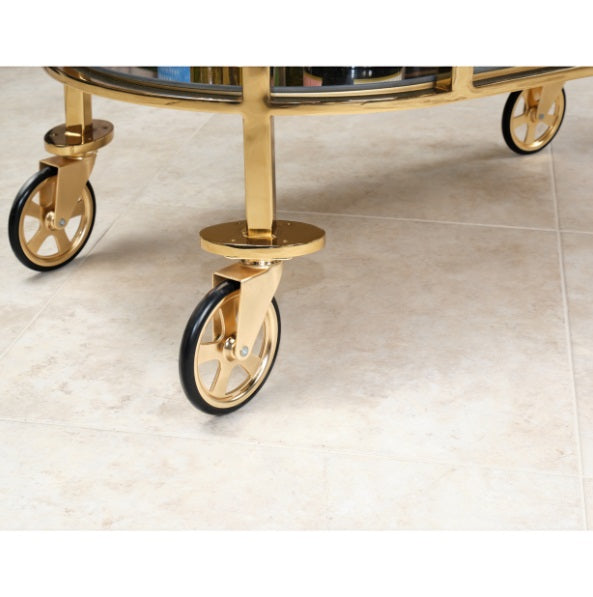 AICO Furniture Savannah Breeze Serving Cart in Bright Gold - Bargain Furniture (Detroit, MI)