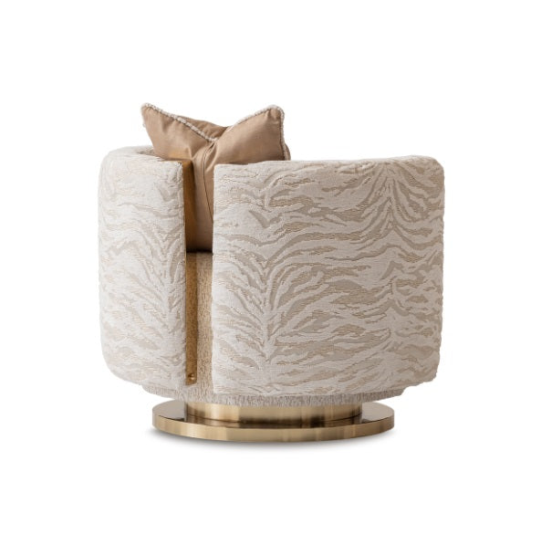AICO Furniture Savannah Breeze Swivel Chair Cashmere in Bright Gold - Bargain Furniture (Detroit, MI)
