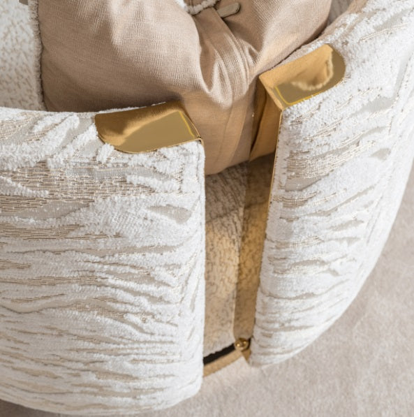 AICO Furniture Savannah Breeze Swivel Chair Cashmere in Bright Gold - Bargain Furniture (Detroit, MI)