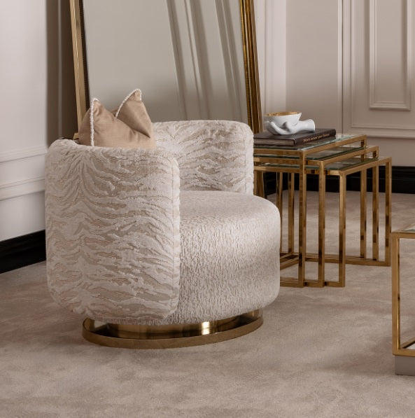 AICO Furniture Savannah Breeze 3pc Nesting Tables Set in Bright Gold - Bargain Furniture (Detroit, MI)