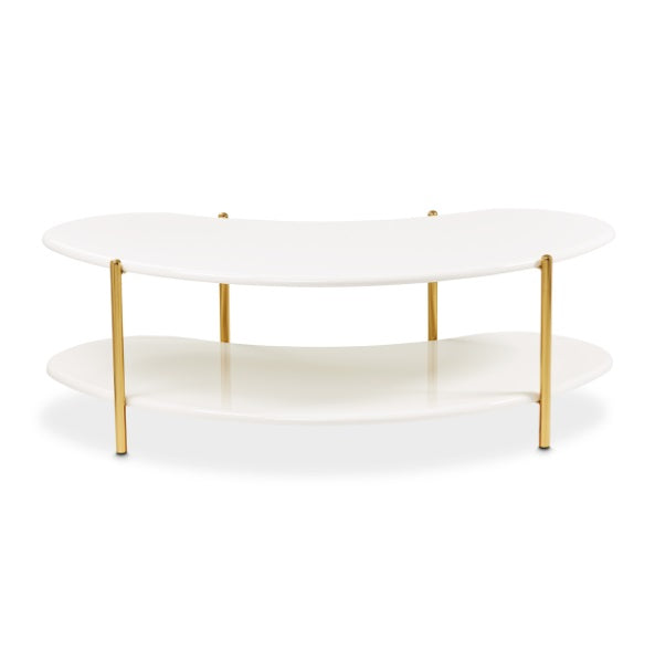 AICO Furniture Sassani Cocktail Table in Pearl White/Gold - Bargain Furniture (Detroit, MI)
