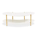 AICO Furniture Sassani Cocktail Table in Pearl White/Gold - Bargain Furniture (Detroit, MI)