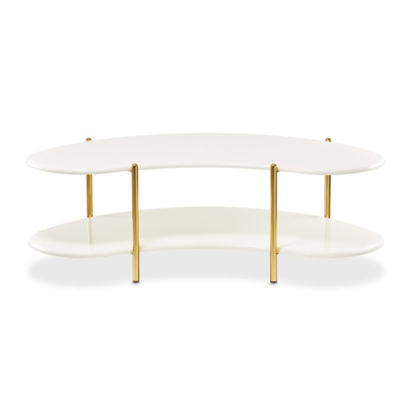 AICO Furniture Sassani Cocktail Table in Pearl White/Gold - Bargain Furniture (Detroit, MI)