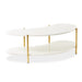 AICO Furniture Sassani Cocktail Table in Pearl White/Gold - Bargain Furniture (Detroit, MI)