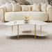 AICO Furniture Sassani Cocktail Table in Pearl White/Gold - Bargain Furniture (Detroit, MI)