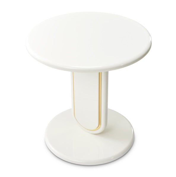 AICO Furniture Sassani End Table in Pearl White/Gold - Bargain Furniture (Detroit, MI)