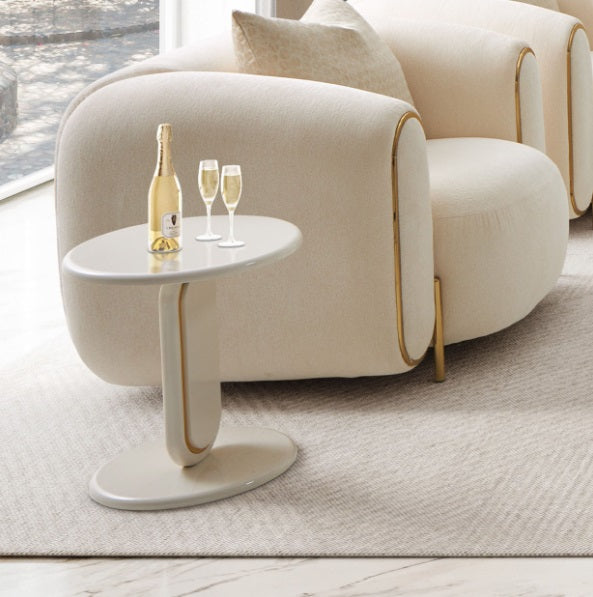 AICO Furniture Sassani End Table in Pearl White/Gold - Bargain Furniture (Detroit, MI)