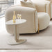 AICO Furniture Sassani End Table in Pearl White/Gold - Bargain Furniture (Detroit, MI)