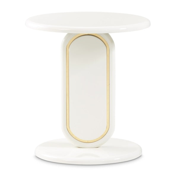 AICO Furniture Sassani Accent Table in Pearl White/Gold - Bargain Furniture (Detroit, MI)