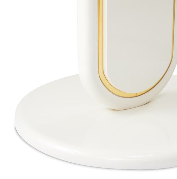 AICO Furniture Sassani Accent Table in Pearl White/Gold - Bargain Furniture (Detroit, MI)