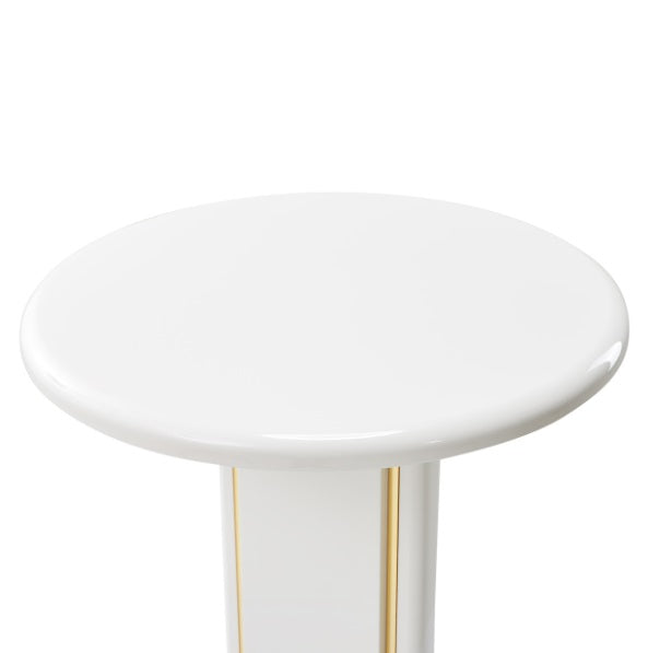 AICO Furniture Sassani Accent Table in Pearl White/Gold - Bargain Furniture (Detroit, MI)