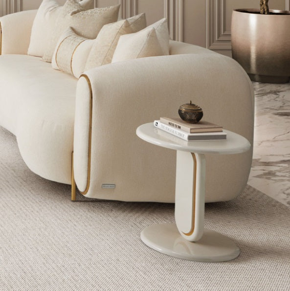 AICO Furniture Sassani Accent Table in Pearl White/Gold - Bargain Furniture (Detroit, MI)