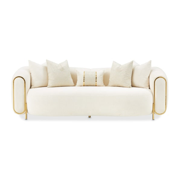 AICO Furniture Sassani Sofa Crepe in Gold - Bargain Furniture (Detroit, MI)