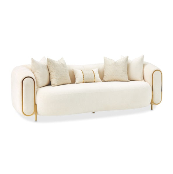 AICO Furniture Sassani Sofa Crepe in Gold - Bargain Furniture (Detroit, MI)