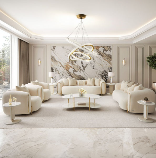 AICO Furniture Sassani Sofa Crepe in Gold - Bargain Furniture (Detroit, MI)