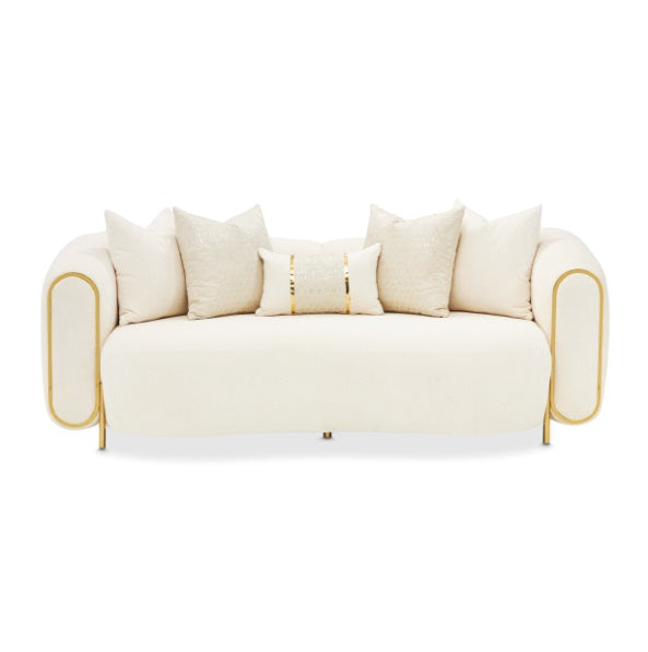 AICO Furniture Sassani Loveseat Crepe in Gold - Bargain Furniture (Detroit, MI)