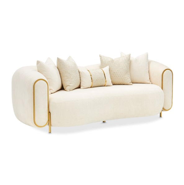 AICO Furniture Sassani Loveseat Crepe in Gold - Bargain Furniture (Detroit, MI)