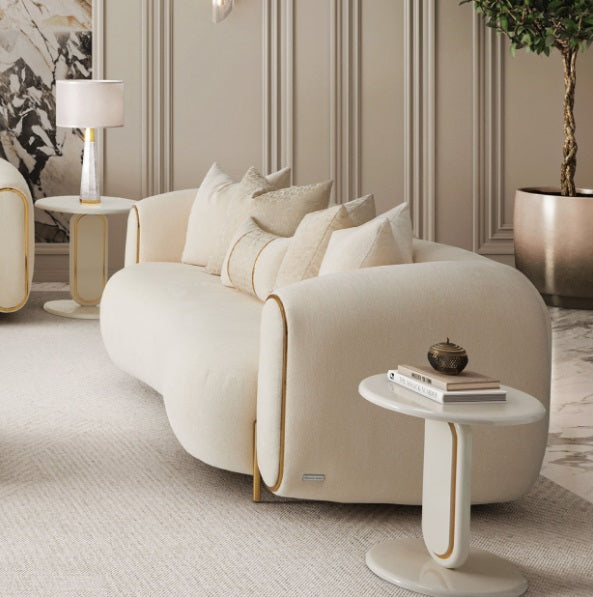 AICO Furniture Sassani Loveseat Crepe in Gold - Bargain Furniture (Detroit, MI)