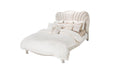 AICO London Place King Upholstered Panel Bed in Creamy Pearl - Bargain Furniture (Detroit, MI)