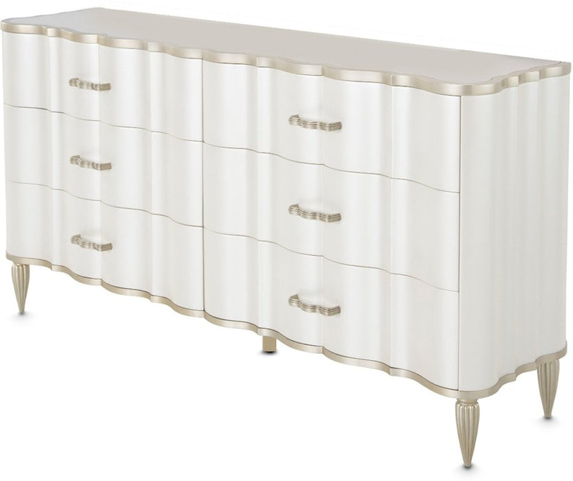 AICO London Place Dresser in Creamy Pearl - Bargain Furniture (Detroit, MI)