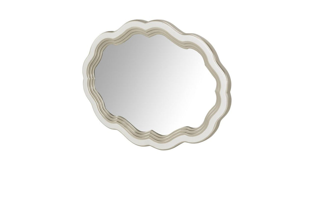 AICO London Place Wall Mirror in Creamy Pearl - Bargain Furniture (Detroit, MI)