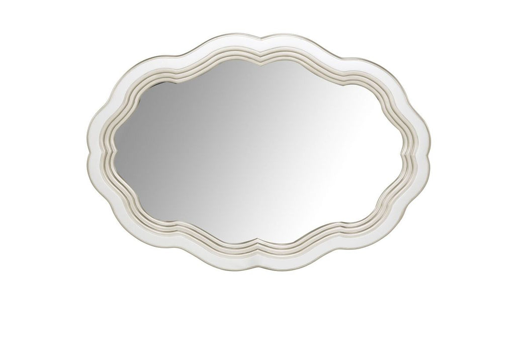 AICO London Place Wall Mirror in Creamy Pearl - Bargain Furniture (Detroit, MI)