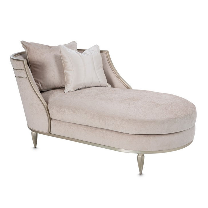 AICO London Place Chaise in Light Champagne - Bargain Furniture (Detroit, MI)
