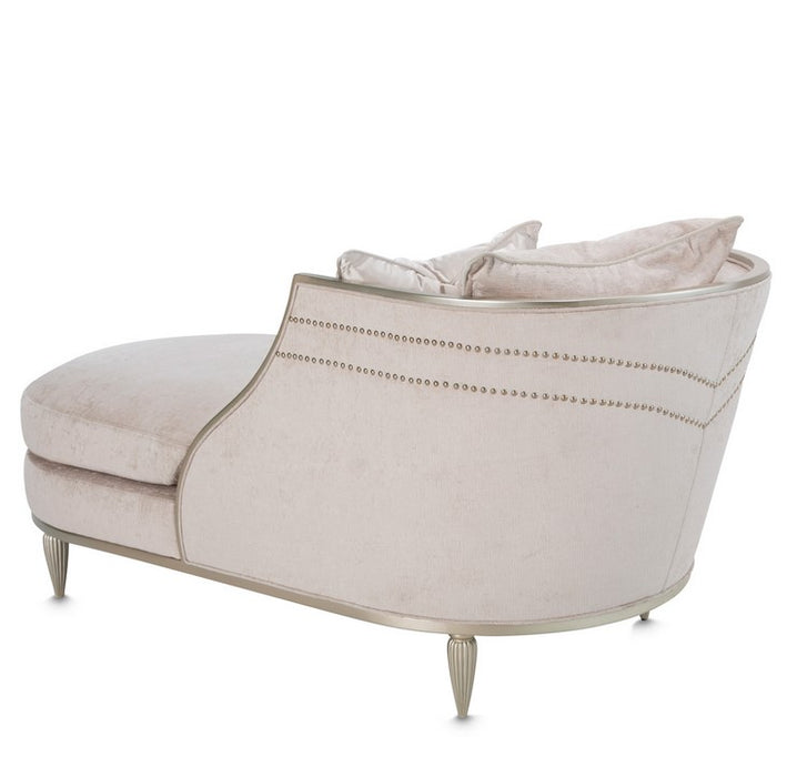 AICO London Place Chaise in Light Champagne - Bargain Furniture (Detroit, MI)